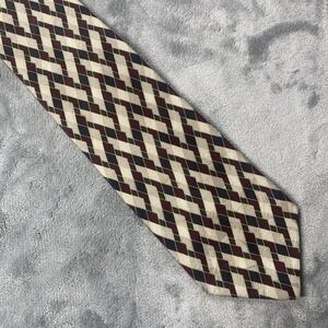 Fratelli Necktie Mens One Size Multicolor Silk Geometric‎ Made Italy Handmade